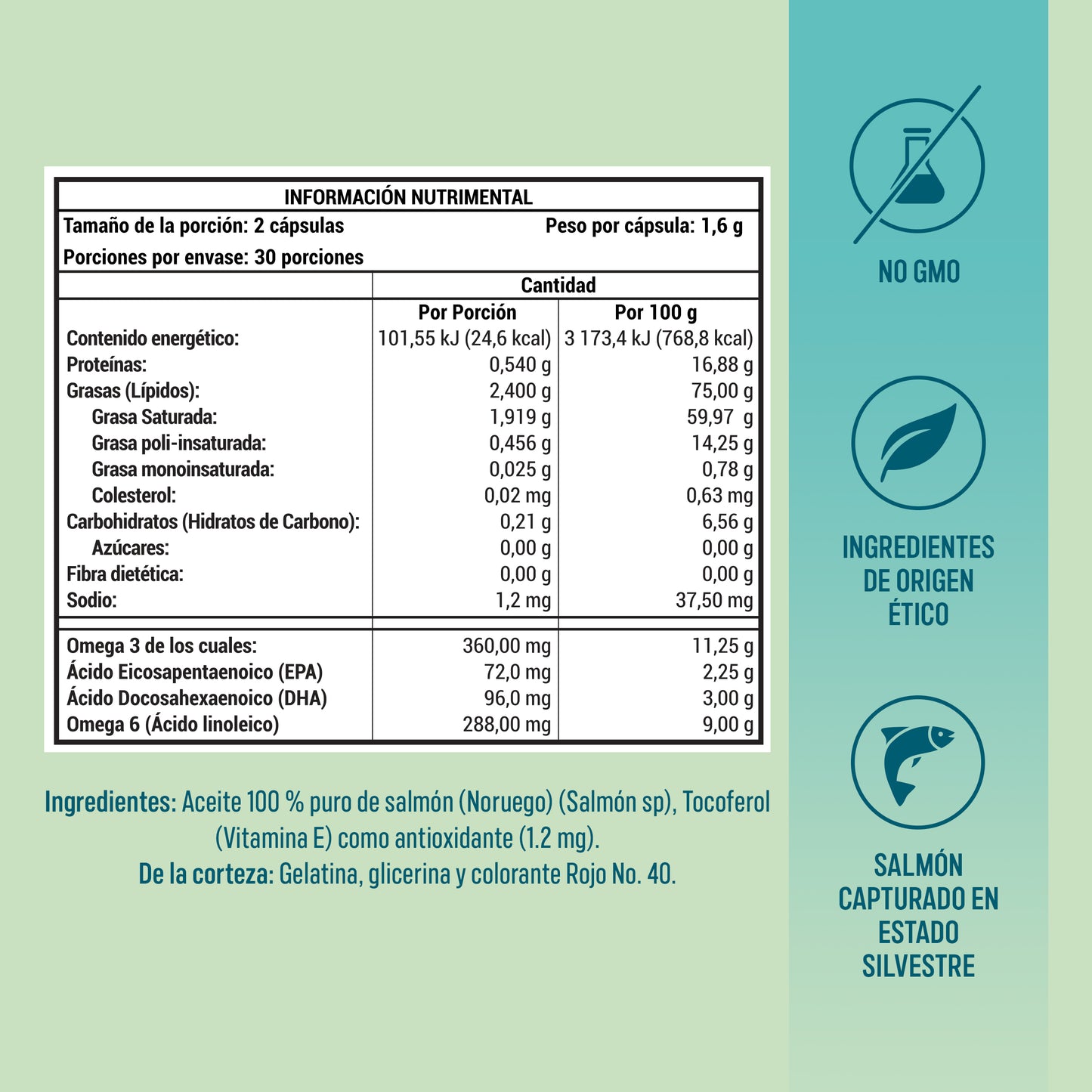 PADN Nutrition Aceite De Salmón 1200 - 120 Cápsulas
