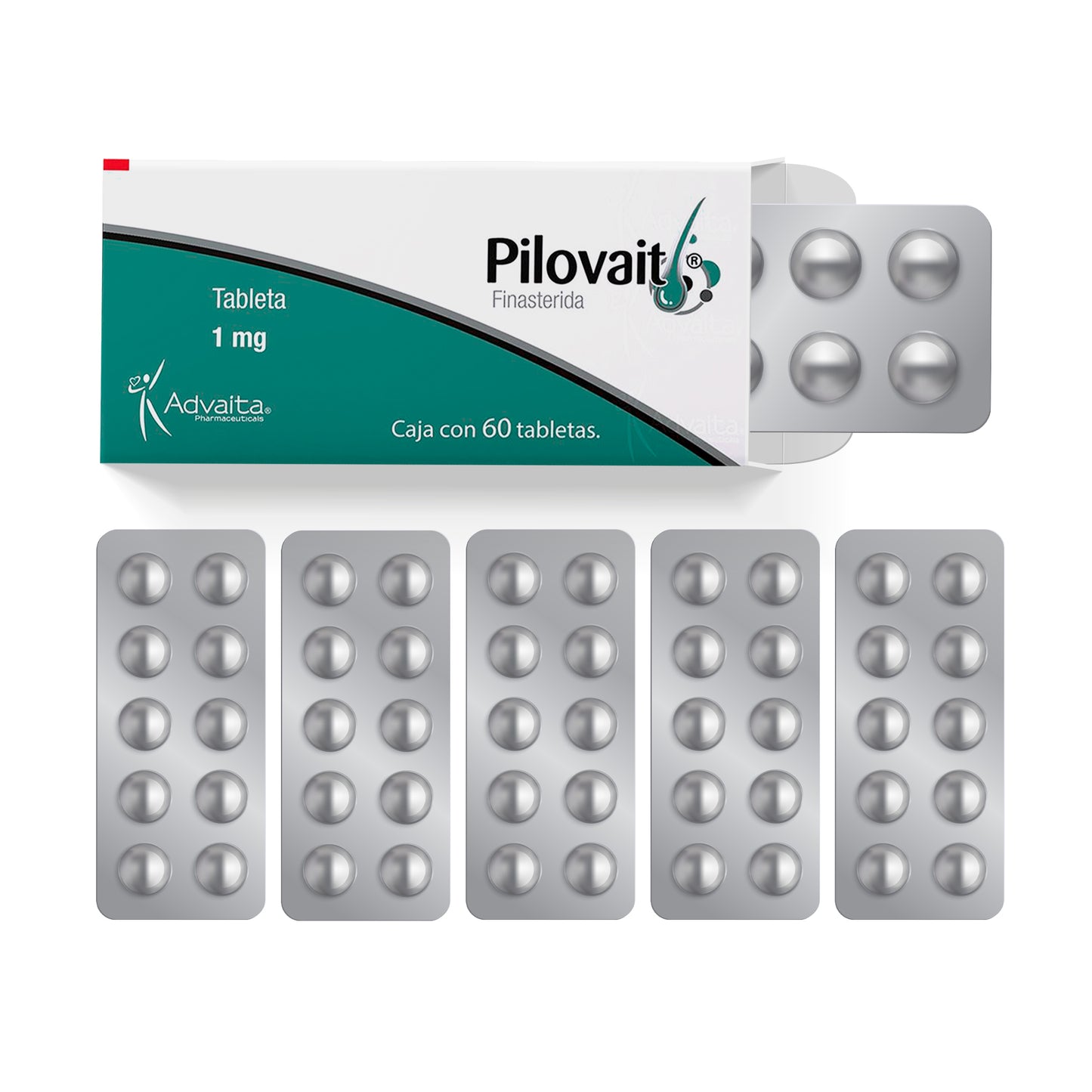 Astopil Minoxidil 5% 15g + Pilovait 60 tabs finasterida 1mg