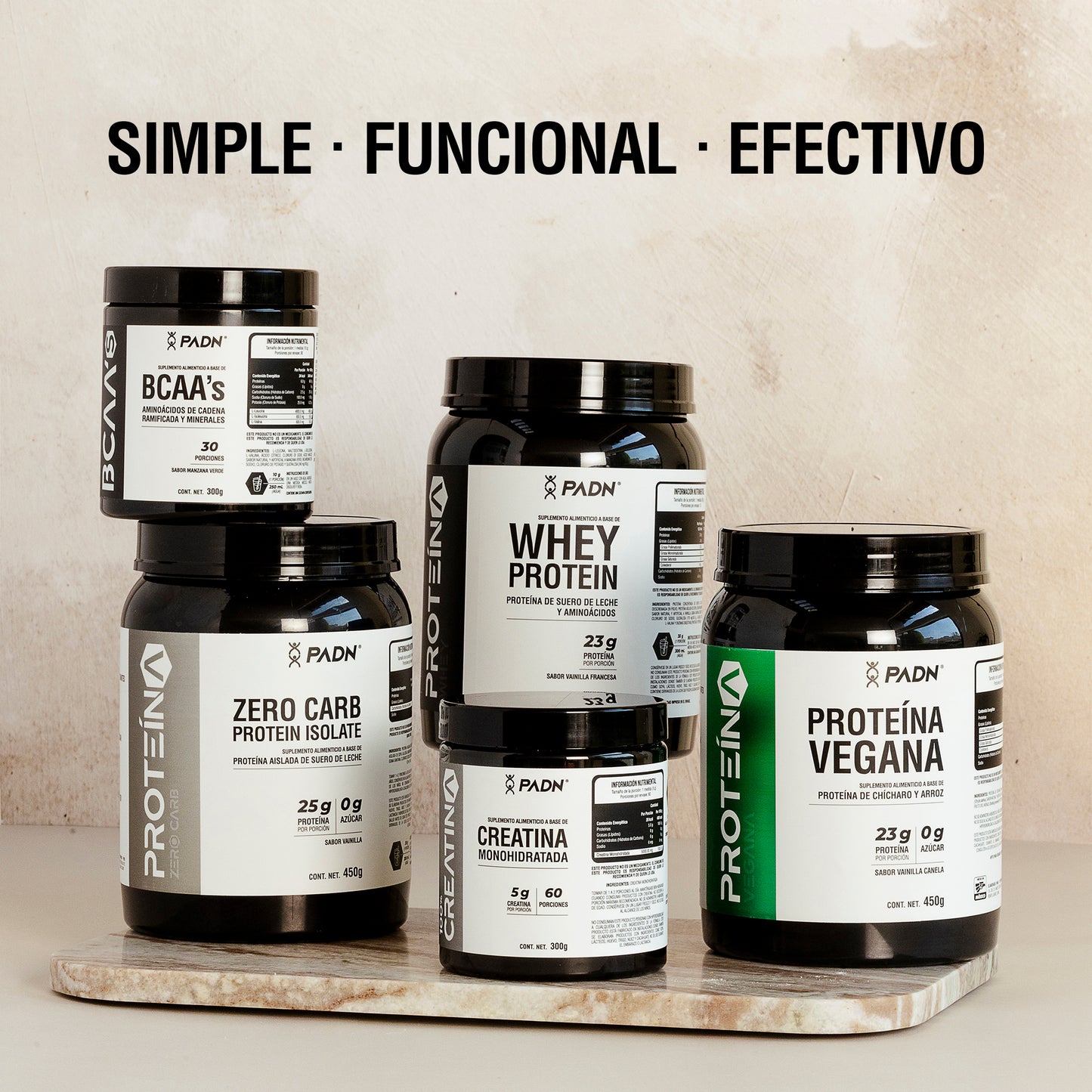 Proteína 100% Whey 450g Sabor Vainilla PADN Vainilla Francesa