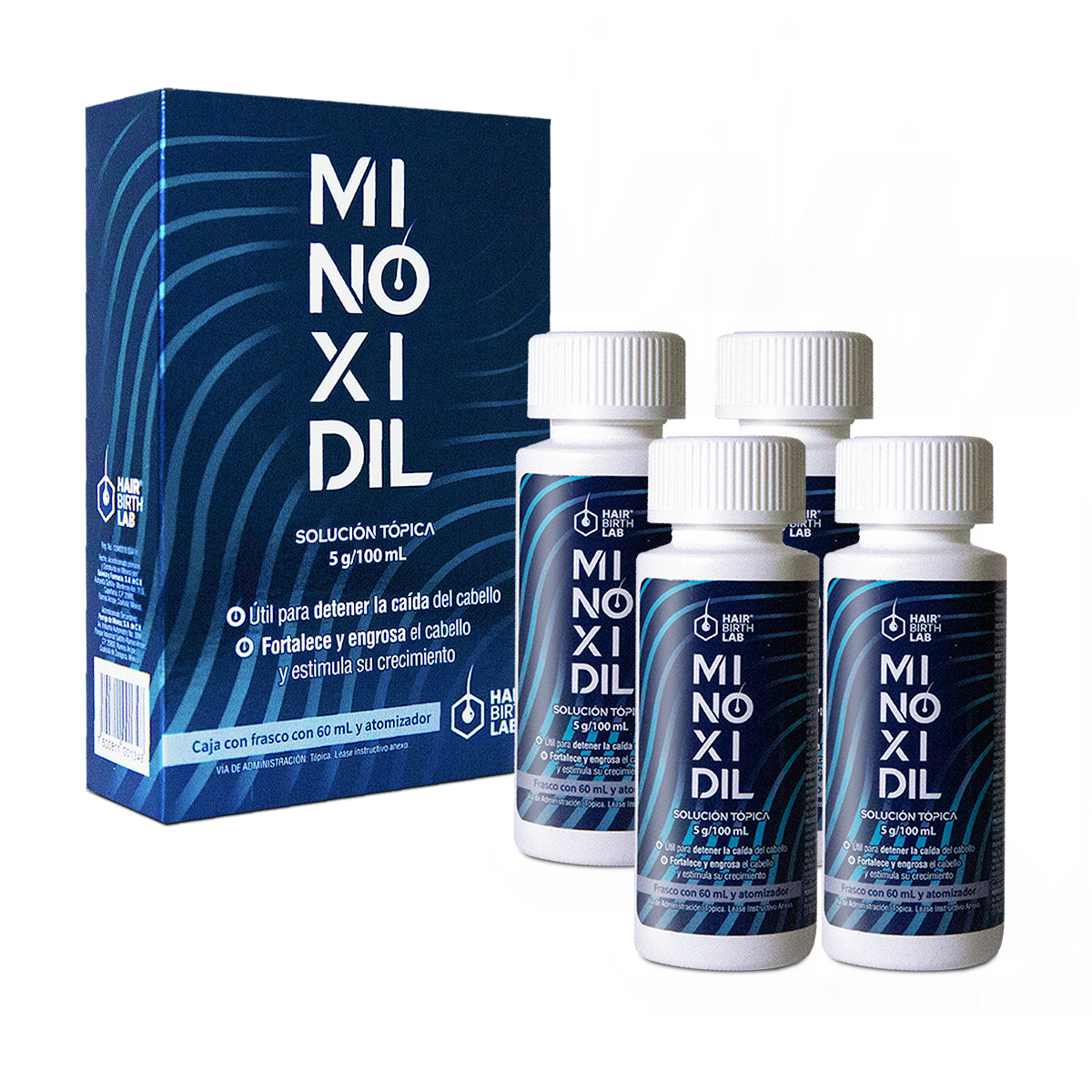 Hair Birth Lab Minoxidil 5% 60 Ml - 4 Pack