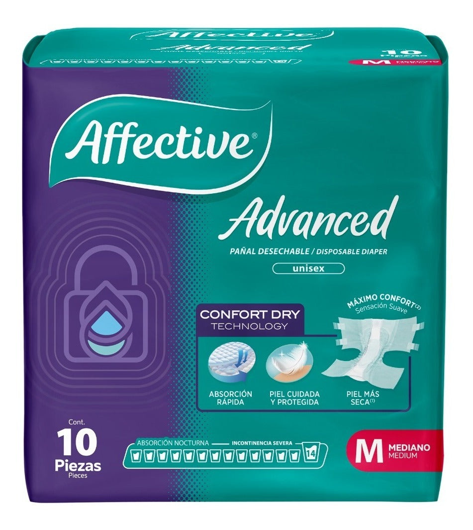 Pañal Para Adulto Affective Advance Talla Mediano Unisex