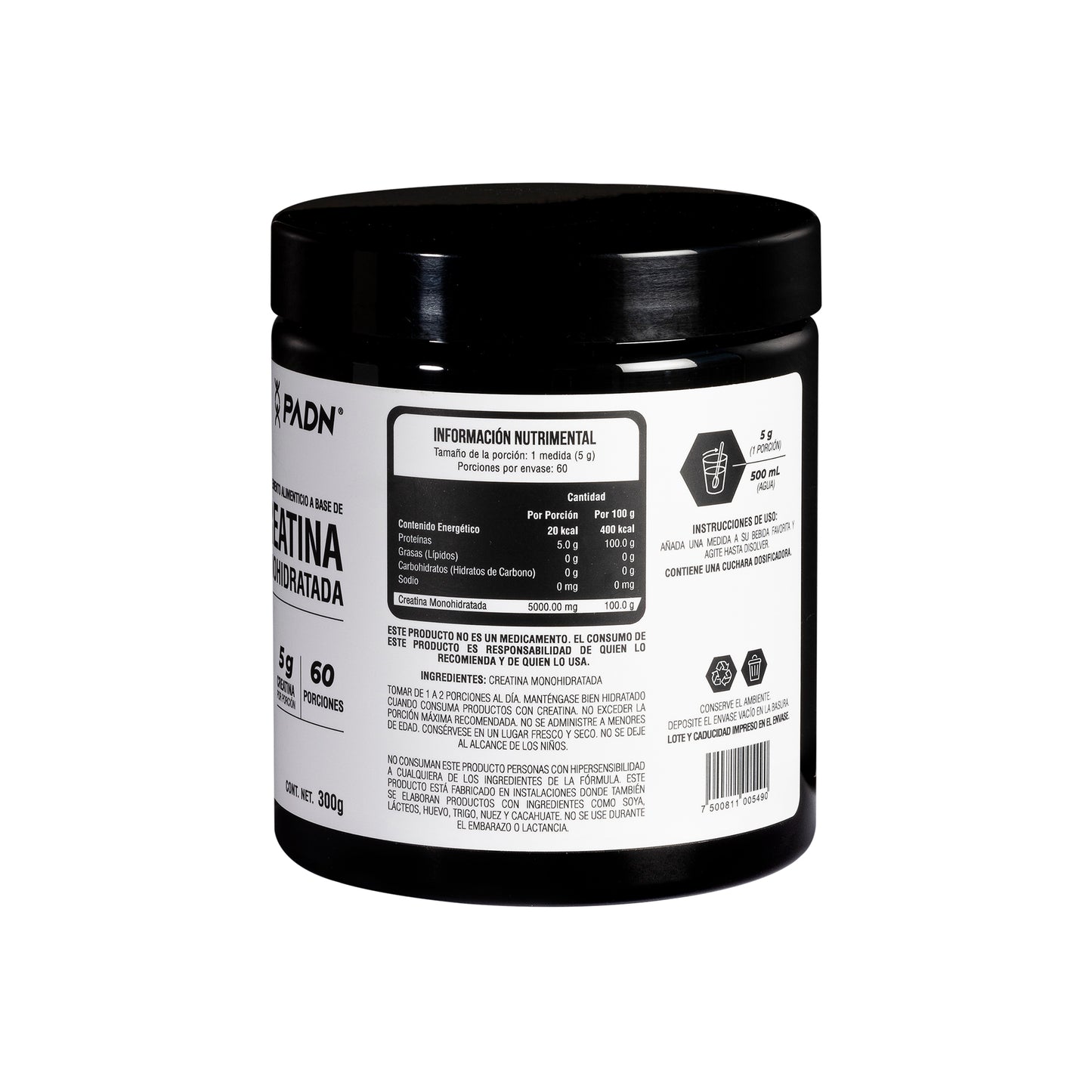 PADN Creatina Monohidratada Polvo 300g