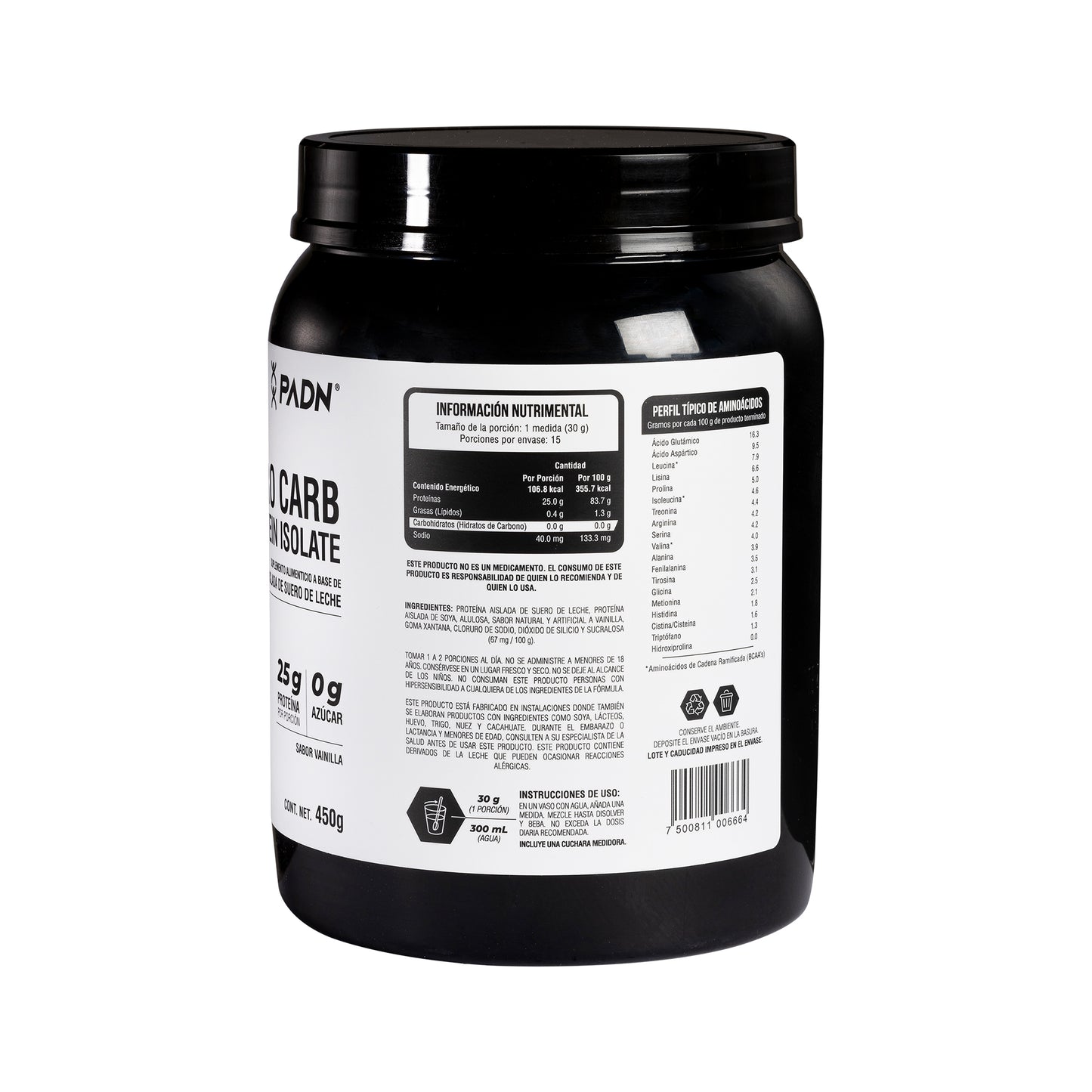 PADN Zero Carb Isolate Protein 450g