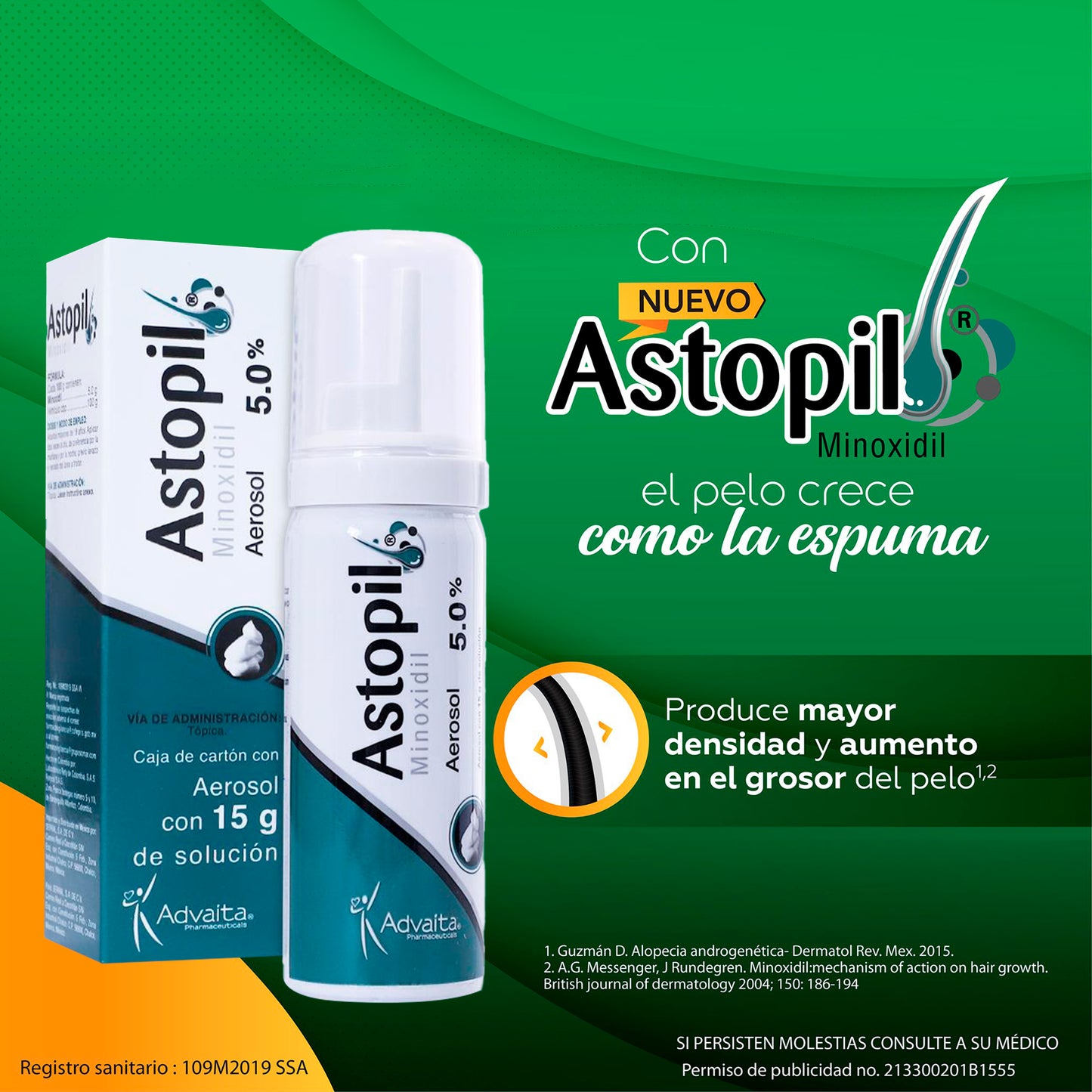 Astopil Minoxidil 5% 15g + Pilovait 30 tabs finasterida 1mg
