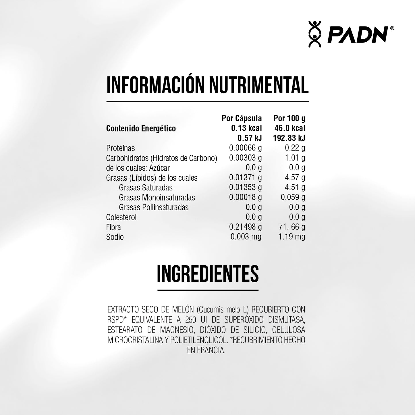 SOD+ Superóxido Dismutasa Antioxidante 60 Cápsulas PADN