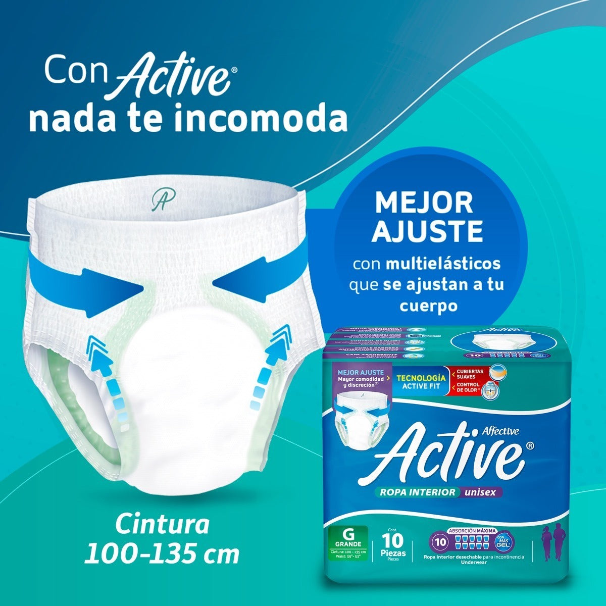 Ropa Interior Para Adultos Active Talla Grande Unisex