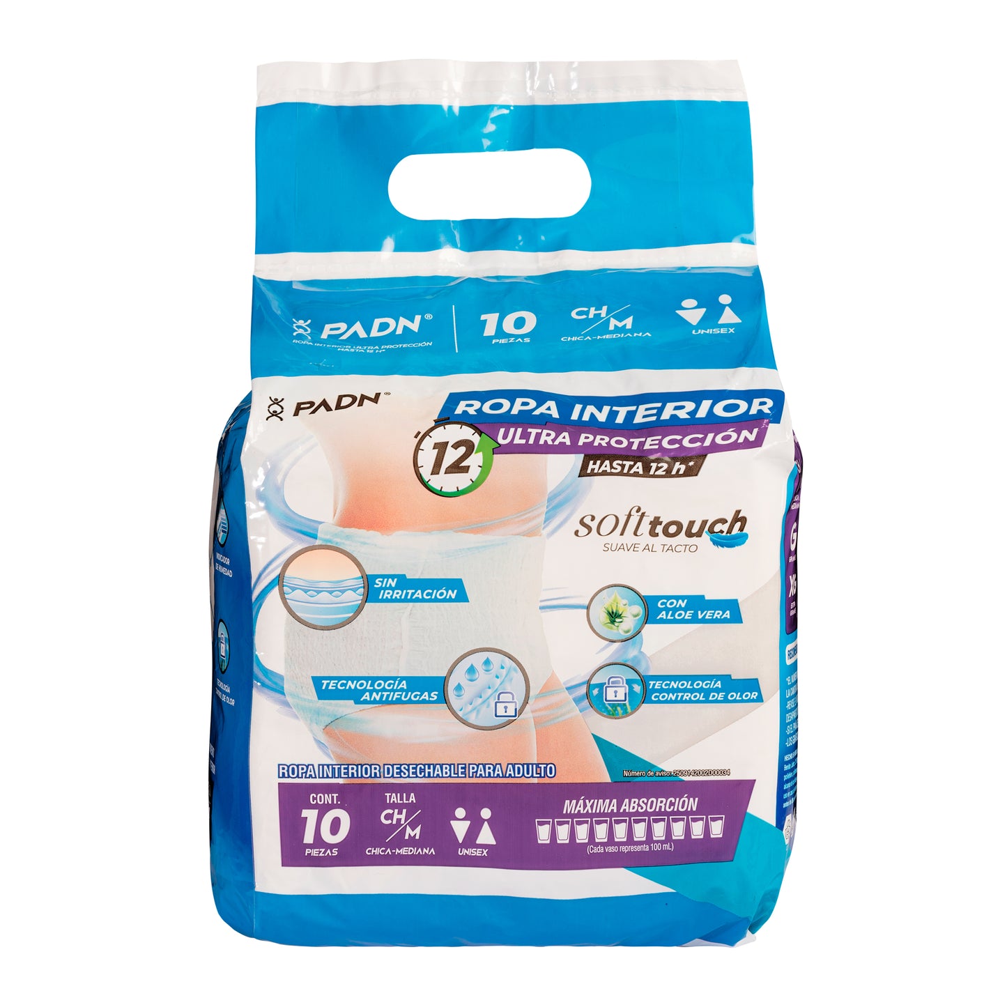 Ropa Interior para Adulto PADN Mediano 10 pzs