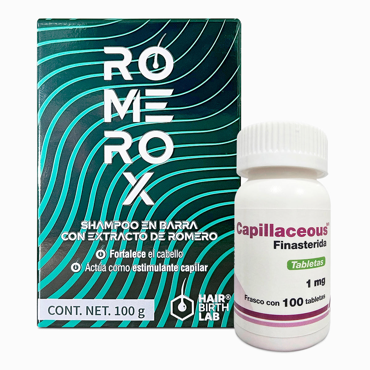 Finasterida 1mg 100tabs Capillaceous + Shampoo Anticaída Romerox Gratis