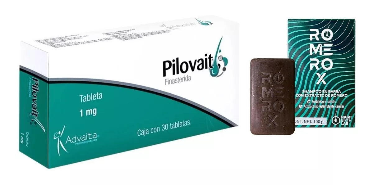 Kit Shampoo Anticaída Romerox + Finasterida 1 Mg 30 Tabletas